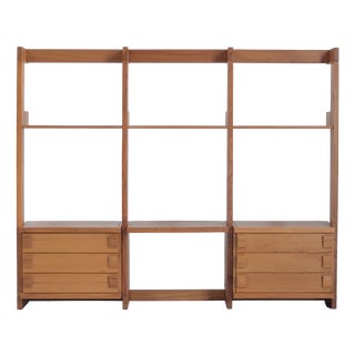 Desk and Bookcase in Elm from Regain France, 1980 For Sale