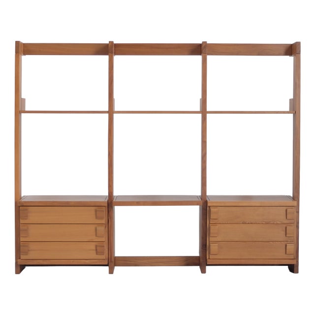 Desk and Bookcase in Elm from Regain France, 1980 For Sale