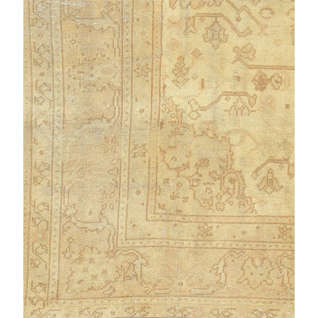 1920s Antique Shabby Chic Beige Oushak Rug, 8'11 X 11'10 For Sale - Image 5 of 6