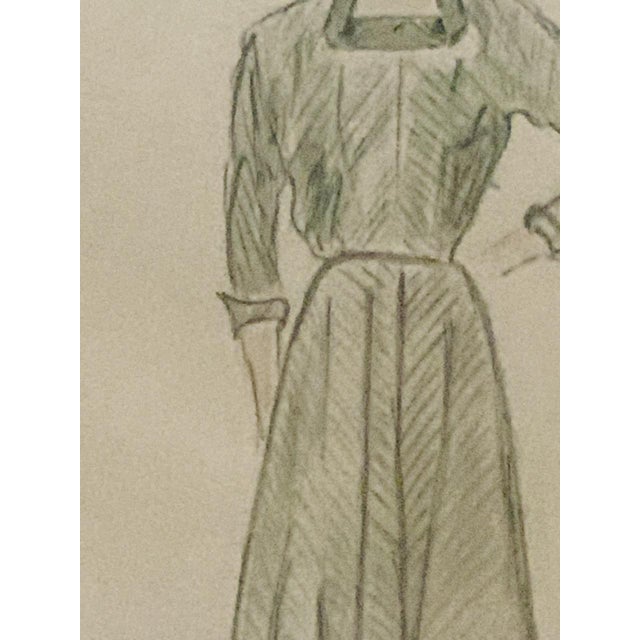 Berthe Duquaine, Figurative Composition, 1950s, Pencil on Paper For Sale - Image 12 of 18
