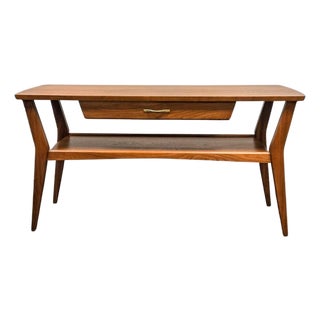 Mid Century Restored 1960's Walnut Console Table by Mersman For Sale