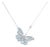 Nina Zhou Aquamarine Diamond Butterfly Pendant Necklace in 14k White Gold For Sale