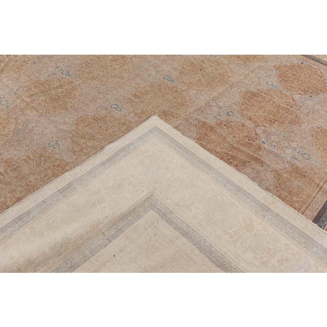 Mid 20th Century Mid-20th century Indian Botanic Handmade Wool Carpet For Sale - Image 5 of 11