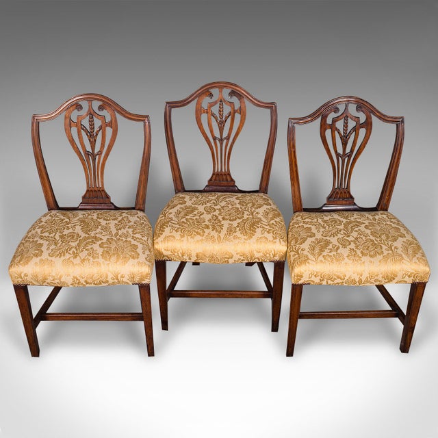 1880's Set of 6 Antique Hepplewhite Revival Dining Chairs For Sale - Image 6 of 11