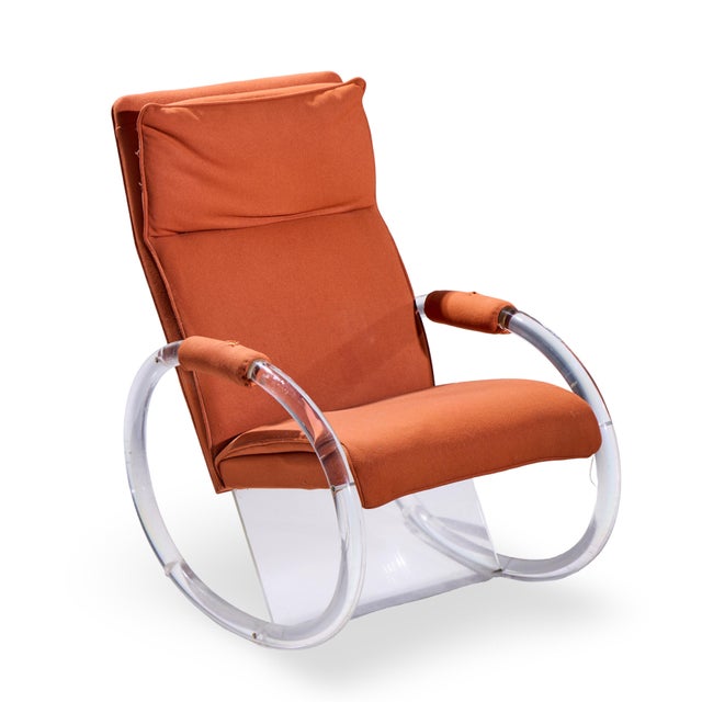 Charles Hollis Jones Mid Century Lucite Rocking Chair For Sale - Image 9 of 9