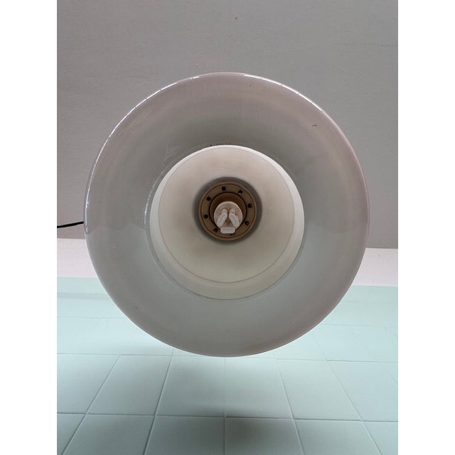Space Age UFO Glass and Steel Pendant Light, 1970s For Sale - Image 12 of 15