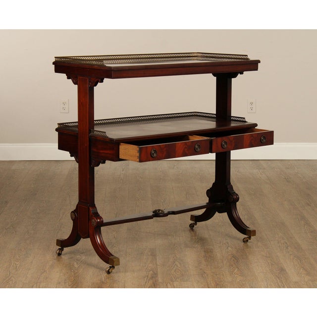Regency Style Mahogany Two Tiered Serving Table For Sale - Image 11 of 12
