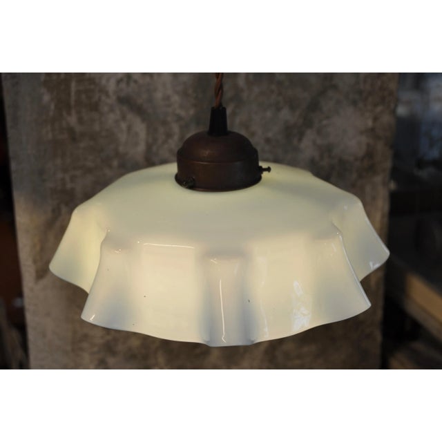 Ceiling Lamp with Ruffled Shade, 1920s For Sale - Image 6 of 10
