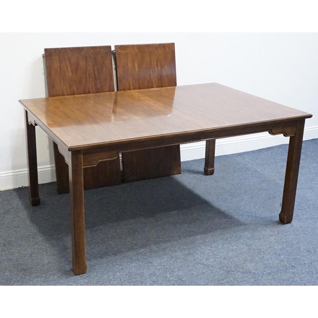 Brown Thomasville Furniture Tokaido Collection Banded Walnut Asian Modern 102" Dining Table 10821-752 For Sale - Image 8 of 14