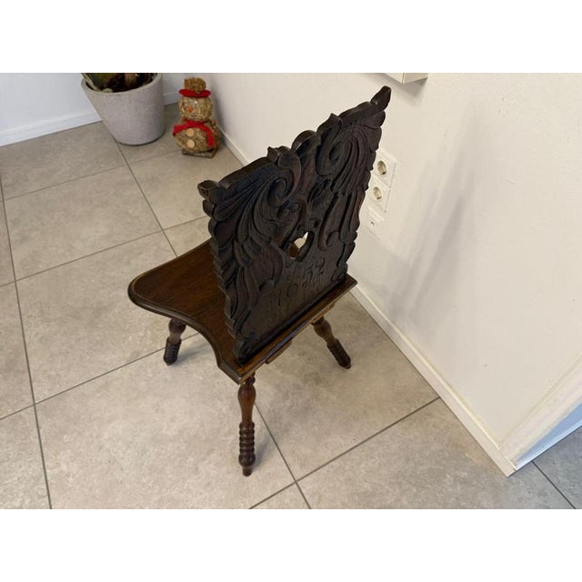 Alpine Farmers Chair in Walnut, 1650s For Sale - Image 3 of 9