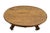 Oval Coffee Table Tiger Oak, Center Drawer, Shelf, Empire Style, Caster Wheels For Sale - Image 4 of 13