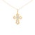 A study in quiet radiance, this pendant traces a Roman cross with flared, architectural arms and a softly pointed base,...
