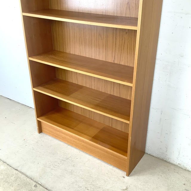 Wood Scandinavian Modern Style Teak Bookcase With Open Display Shelving For Sale - Image 7 of 15