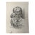 1940s Original Signed Graphite Illustration of Boy Holding Puppy, 12 × 9 In. For Sale