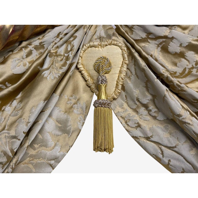 George Iii, Mahogany, Gilt-Wood, Silk, Canopy Bed, England C. 1880s For Sale - Image 14 of 18