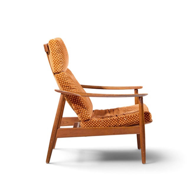 Brown Arne Vodder for France & Daverkosen Fd164 Mid Century Danish Teak Reclining Lounge Chair For Sale - Image 8 of 12