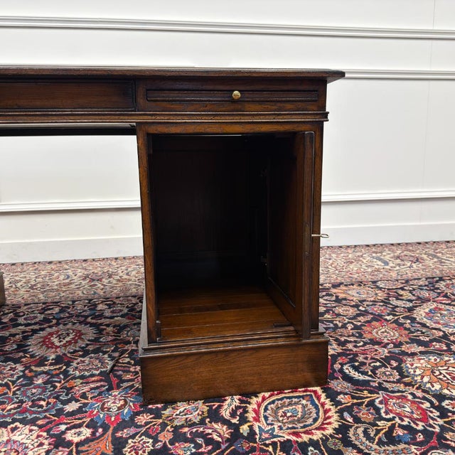 Classic English Chesterfield Desk in Brown Leather from RAC For Sale - Image 16 of 18