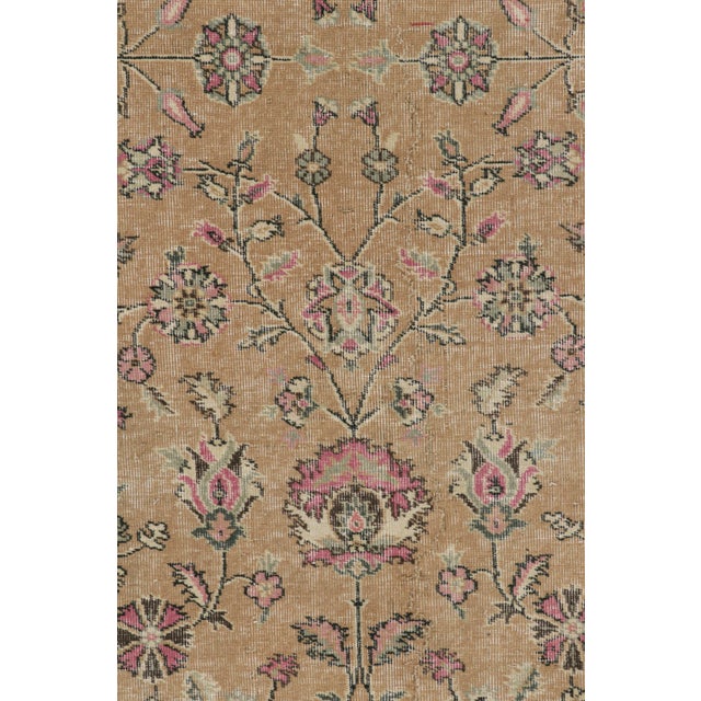 Traditional Vintage Turkish Distressed Rug With Colorful Floral Patterns, From Rug & Kilim For Sale - Image 3 of 7