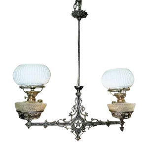1884 Bradley and Hubbard Hanging Electrified Oil Lamp Chandelier