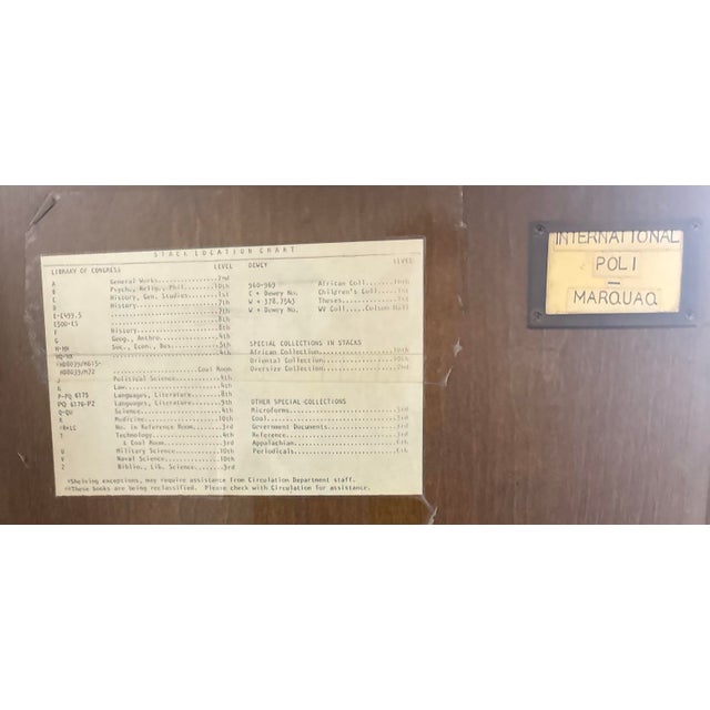 Vintage Gaylord Bros. 60-Drawer Library Card Catalog Cabinet With 3 Pull-Out Shelves For Sale - Image 12 of 12