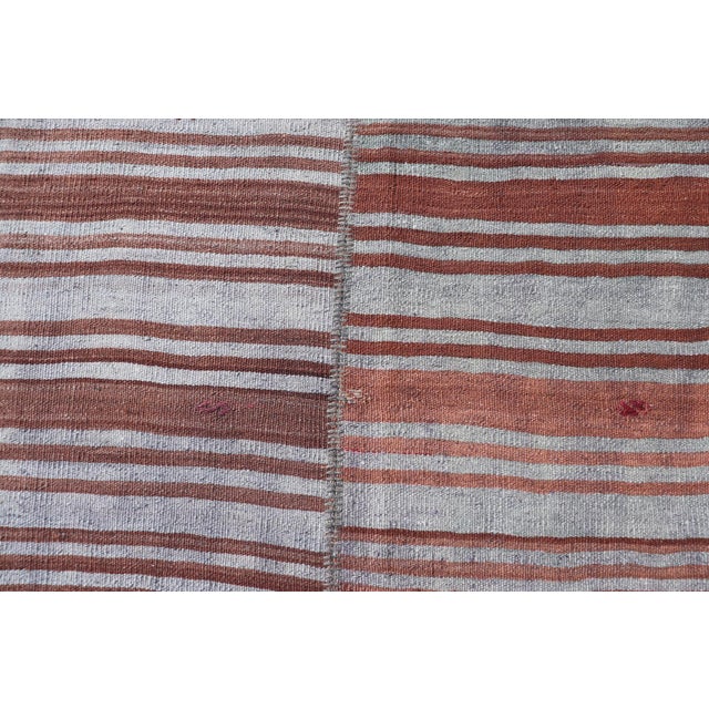 Vintage Turkish Tribal Kilim Rug With Rich Multicolored Stripes 6'5 X 10'4 For Sale In Atlanta - Image 6 of 9