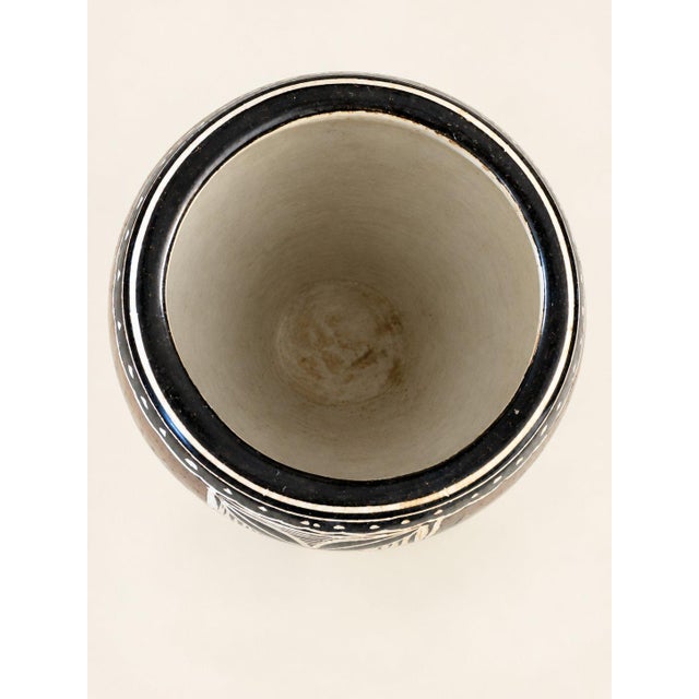 Late 20th Century Hand-Carved African Sgraffito Earthenware Pottery Vessel For Sale - Image 4 of 7