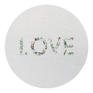 Nicolette Mayer "Love" Lost Pavillion 16" Round Pebble Placemats, Set of 4 For Sale