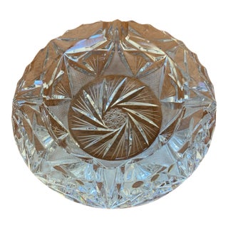 Crystal Ashtray Starburst Design Heavy For Sale