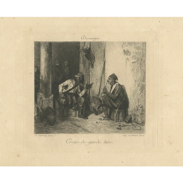After Decamps, Corps-de-garde turc, 1850, Etching For Sale