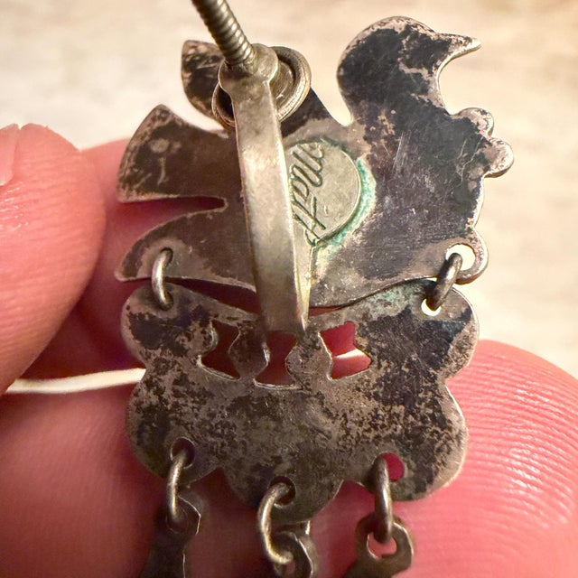 For your consideration, vintage Mexican sterling silver earrings designed by Matilde Poulat, known for her "MATL"...