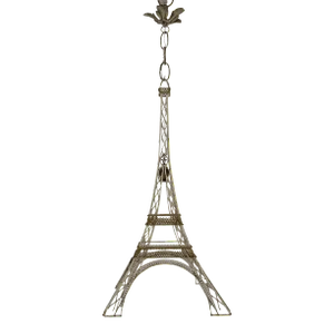 Eiffel Tower Tole Cream & Gold Paris Chandelier Circa 1940 One of a Kind