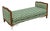 Carved Wood Daybed in Green & Ivory For Sale