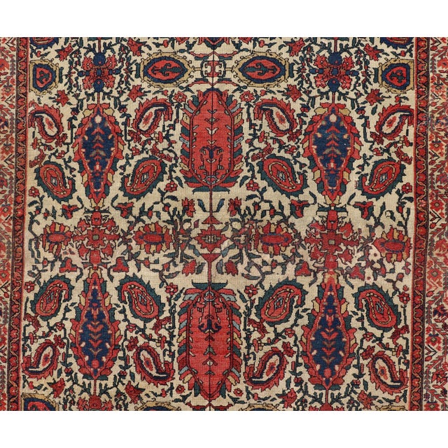 Tribal Antique Persian Fine Mission Malayer Rug in Ivory, Red, Blue, Brown 4'2"x6'1" For Sale - Image 3 of 10