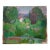 1970s Oil on Cardboard Summer Garden Landscape by Swiss Artist Kaspar Ilg For Sale
