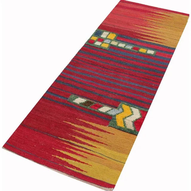 Handwoven Scandinavian Style Persian Kilim Area Rug 2′1"×5'10″ For Sale In Dallas - Image 6 of 7