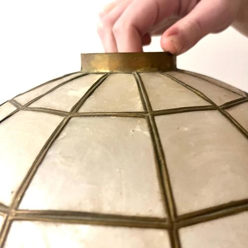 Vintage Capiz Lampshade with Butterfly Detailing For Sale - Image 3 of 13