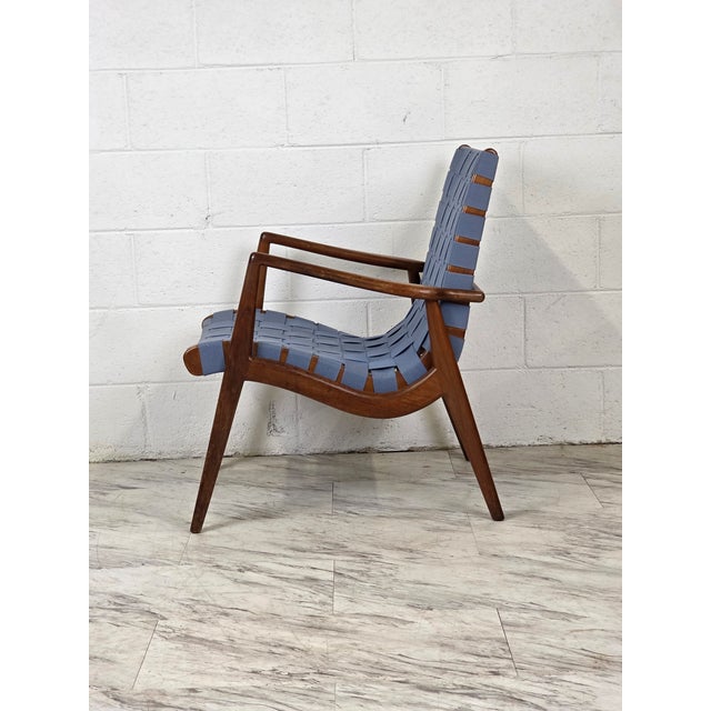 1950s Solid Walnut & Woven Upholstered Chair by Mel Smilow For Sale In Richmond - Image 6 of 7