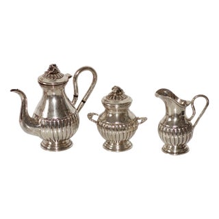 Vintage 800 Silver Coffee Service, 1920s, Set of 3 For Sale