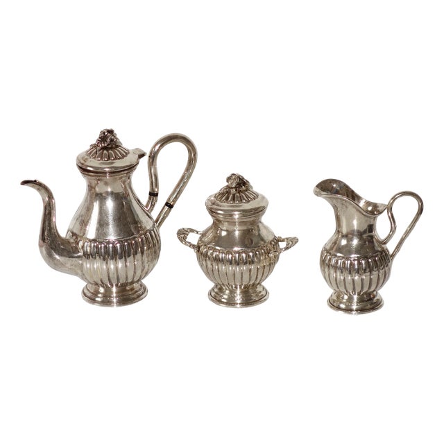 Vintage 800 Silver Coffee Service, 1920s, Set of 3 For Sale