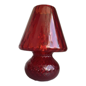 Italian Red Murano Glass Italian Techinch "Ballotton" Pattern