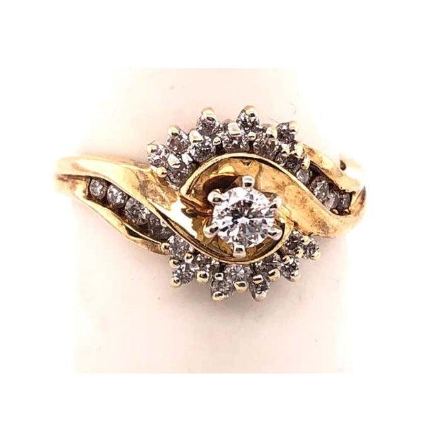 14 Karat Yellow Gold Engagement Ring 0.55 Total Diamond Weight For Sale In New York - Image 6 of 10