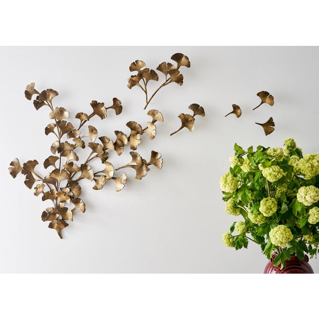 Aged Silver Ginkgo Wall Sculpture For Sale - Image 11 of 11