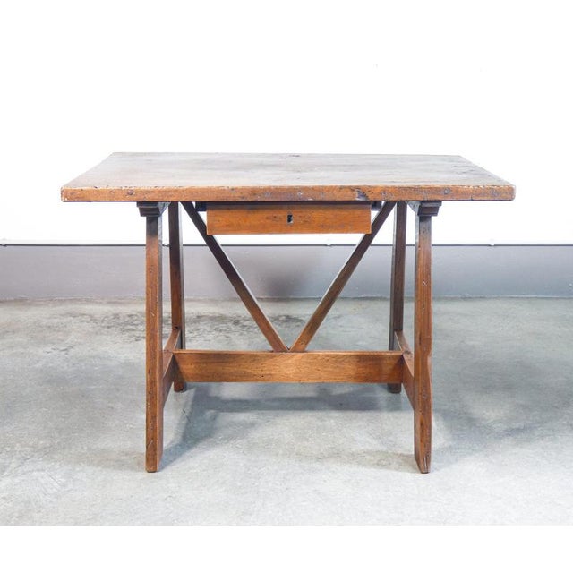 Wood Walnut Desk and Chair, 1700s, Set of 2 For Sale - Image 7 of 18