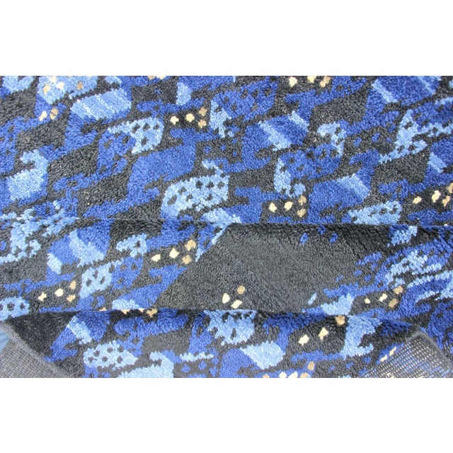 Large Blue Swedish Pile Rug in Blue by Keivan Woven Arts 10'2"x13'9 For Sale - Image 11 of 13