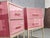 These luxury bedside tables in pink Murano glass and brass exemplify exquisite Italian craftsmanship and Mid-Century...