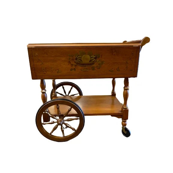 Circa 1950s Vintage Heywood Wakefield Tea Cart For Sale - Image 13 of 13
