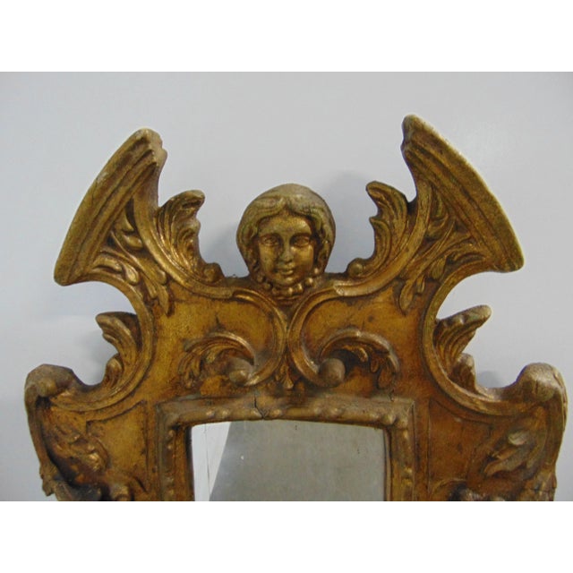 Rococo Italian Rococo Gilt Distressed Wall Mirror For Sale - Image 3 of 5