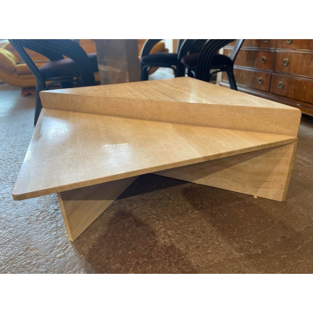 Still can’t get enough of this table. It’s a clsssic design from the 70s…Italian travertine. The table is comprised of 2...