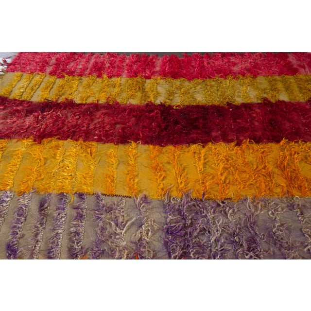 Textile Multicolor Vintage Turkish Tulu Wool Rug For Sale - Image 7 of 7