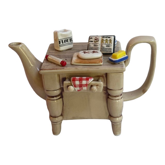 1988 Vintage Paul Cardew Design Collectible Ceramic Novelty Teapot"Baking Day" Made in England For Sale